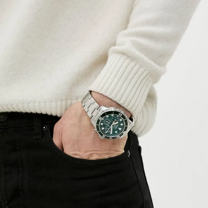 Fossil FB-03 Chronograph Quartz Green Dial Men's Watch- FS5726